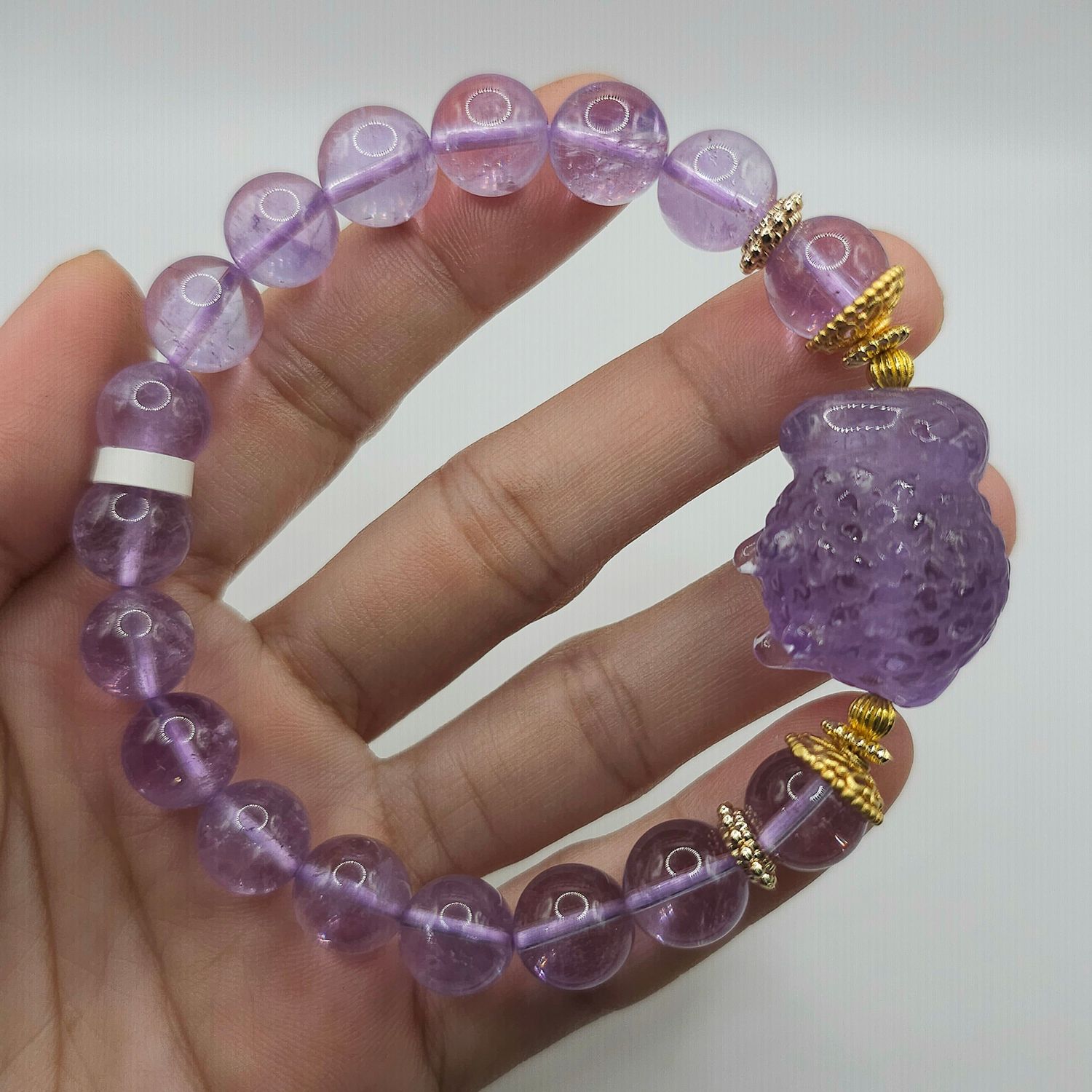 Natural Lavender Amethyst with Sheep