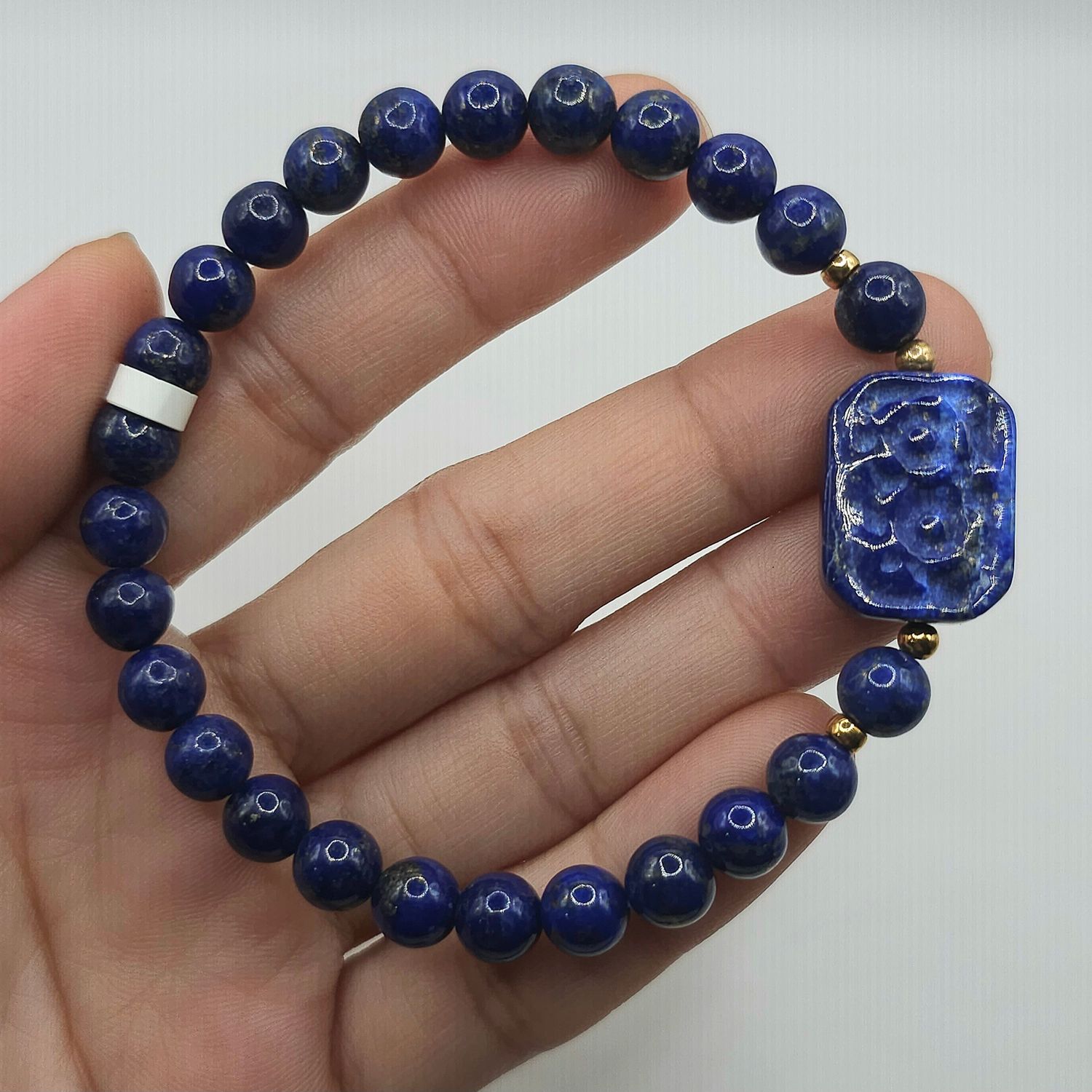 Natural Lapis Lazuli with Flower