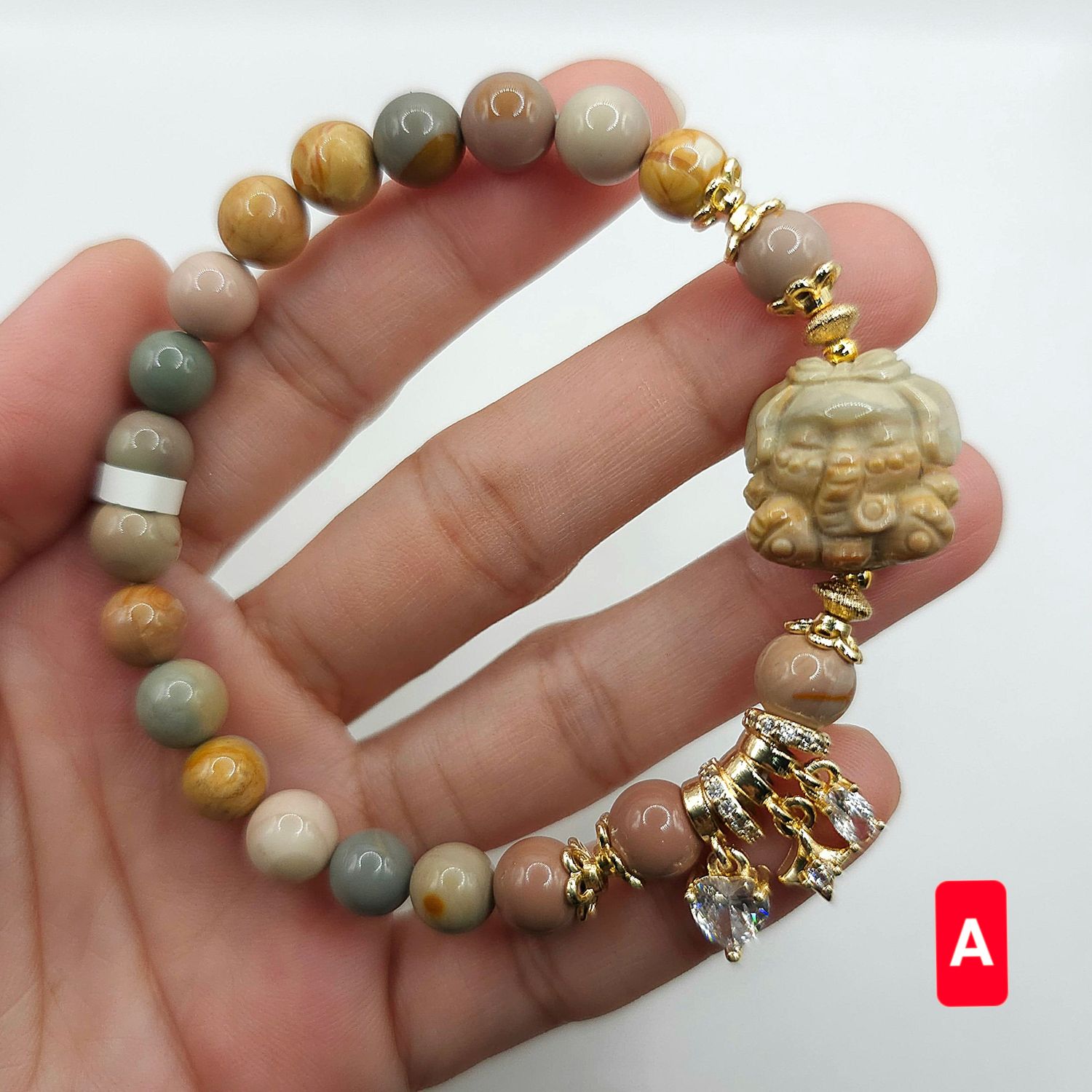 Natural Alashan Agate with Baby Ganesha