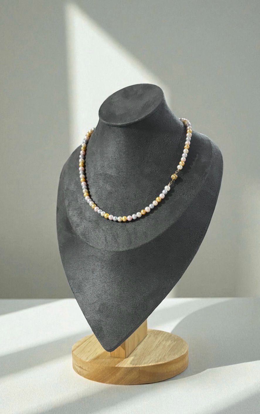 Natural Akoya Pearl Necklace - 14k