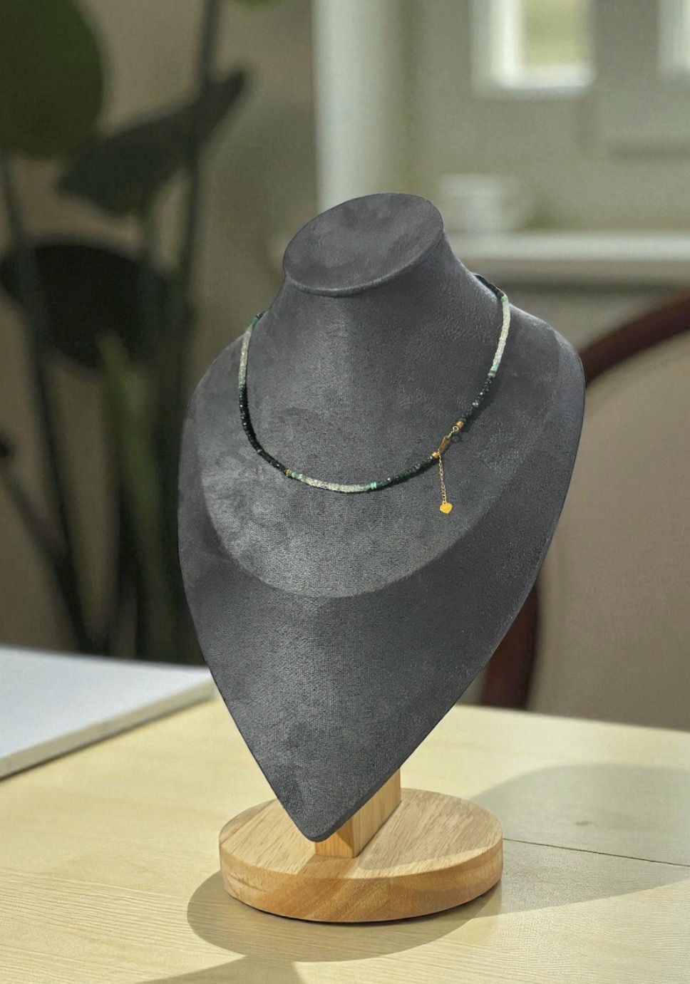 Natural Emerald Necklace - 18K