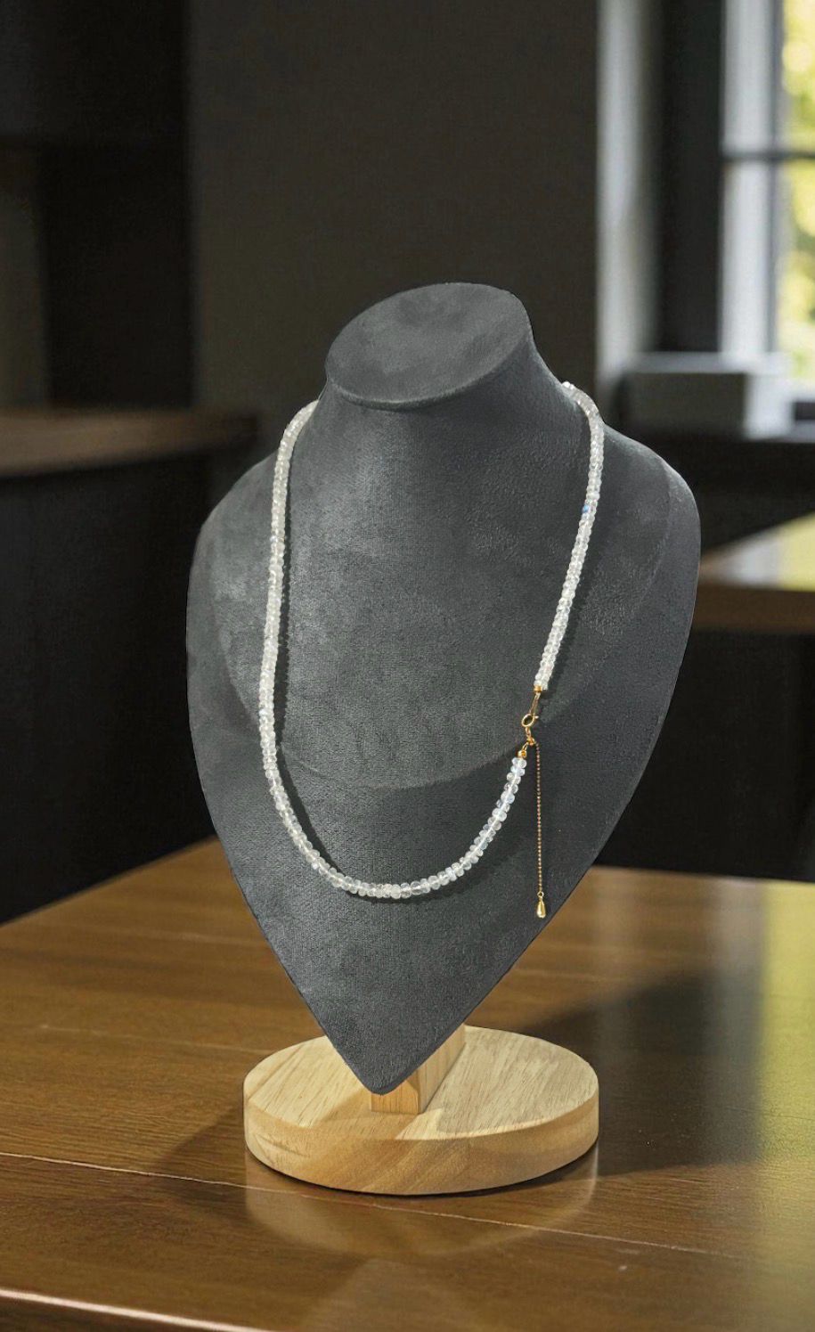 Natural Blue Moonstone 2 in 1 - 18K