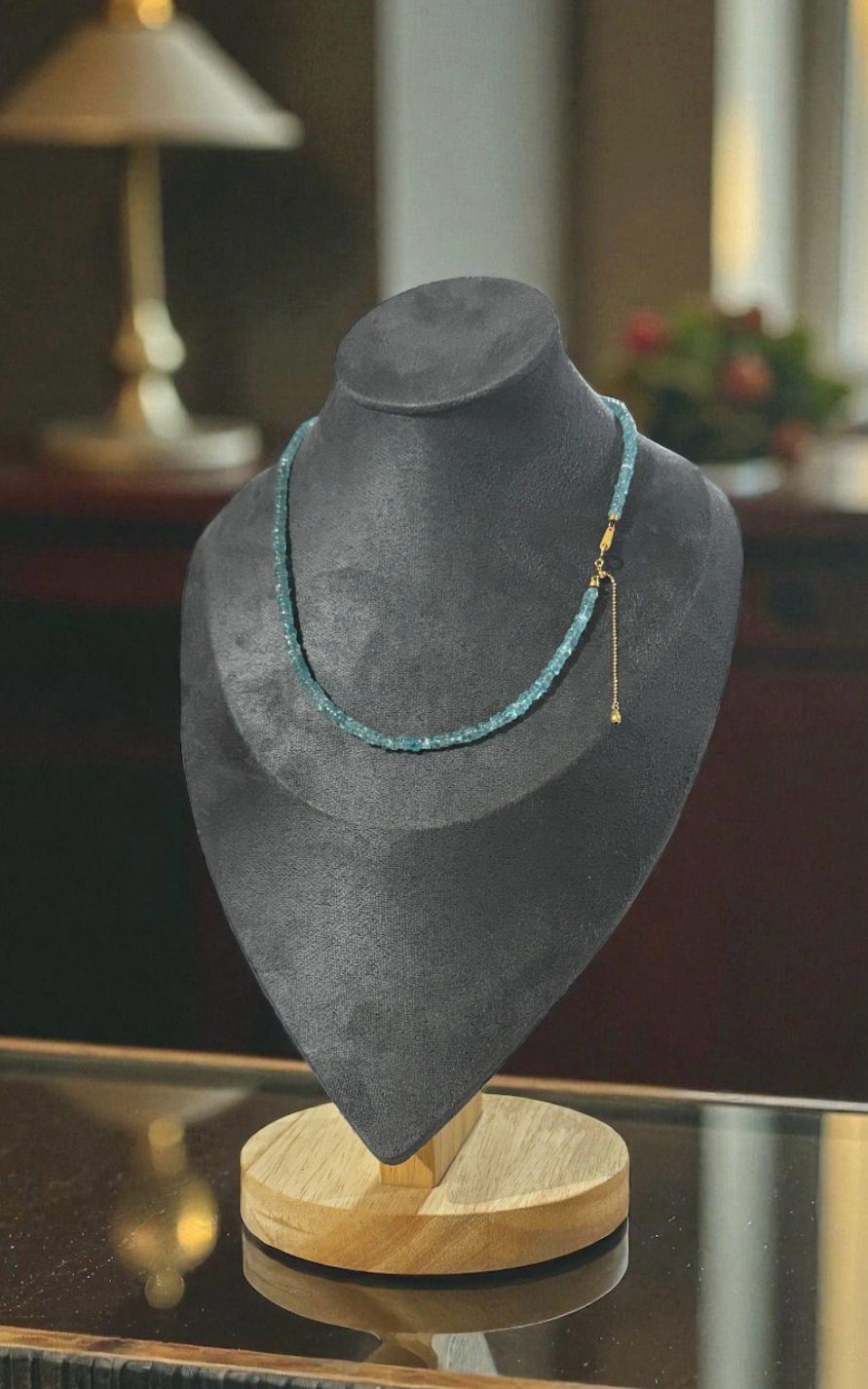 Natural Apatite Necklace - 18K