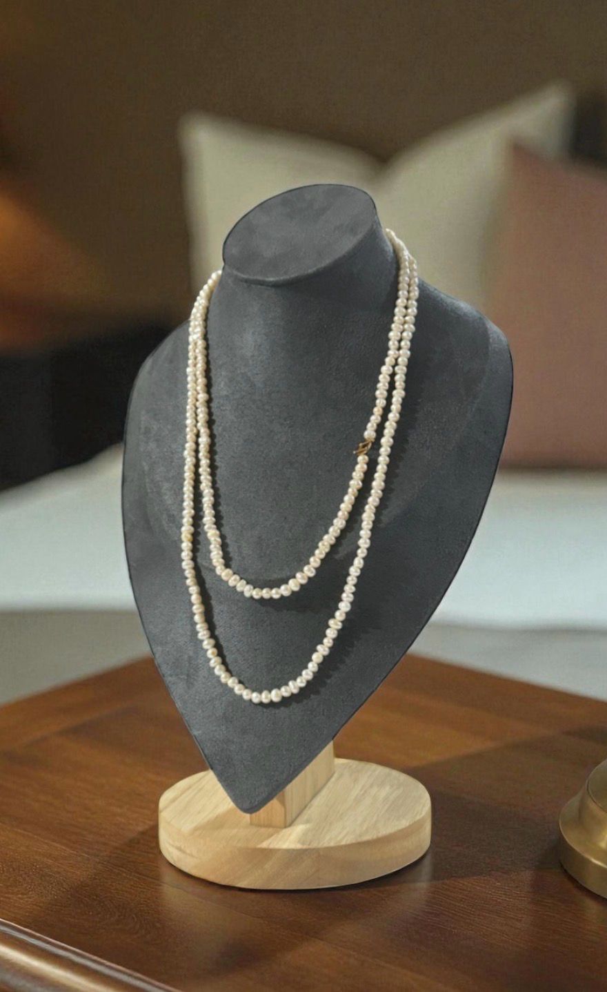 Natural Fresh Water Pearl Necklace 18K