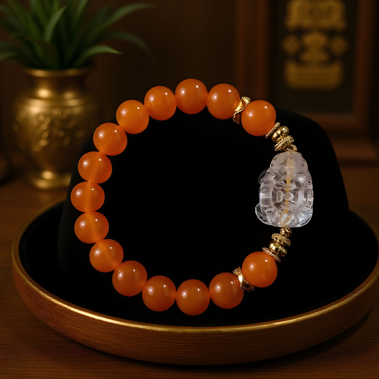 Natural Chalcedony x Pixiu Clear Quartz