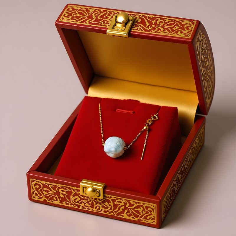 Natural Larimar Lucky Turn Necklace - 18K