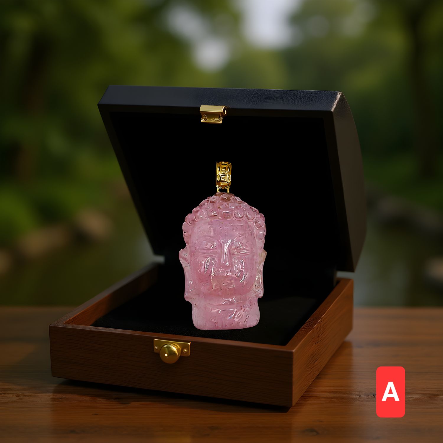 Natural Tourmaline Buddha Pendant Collection 18k