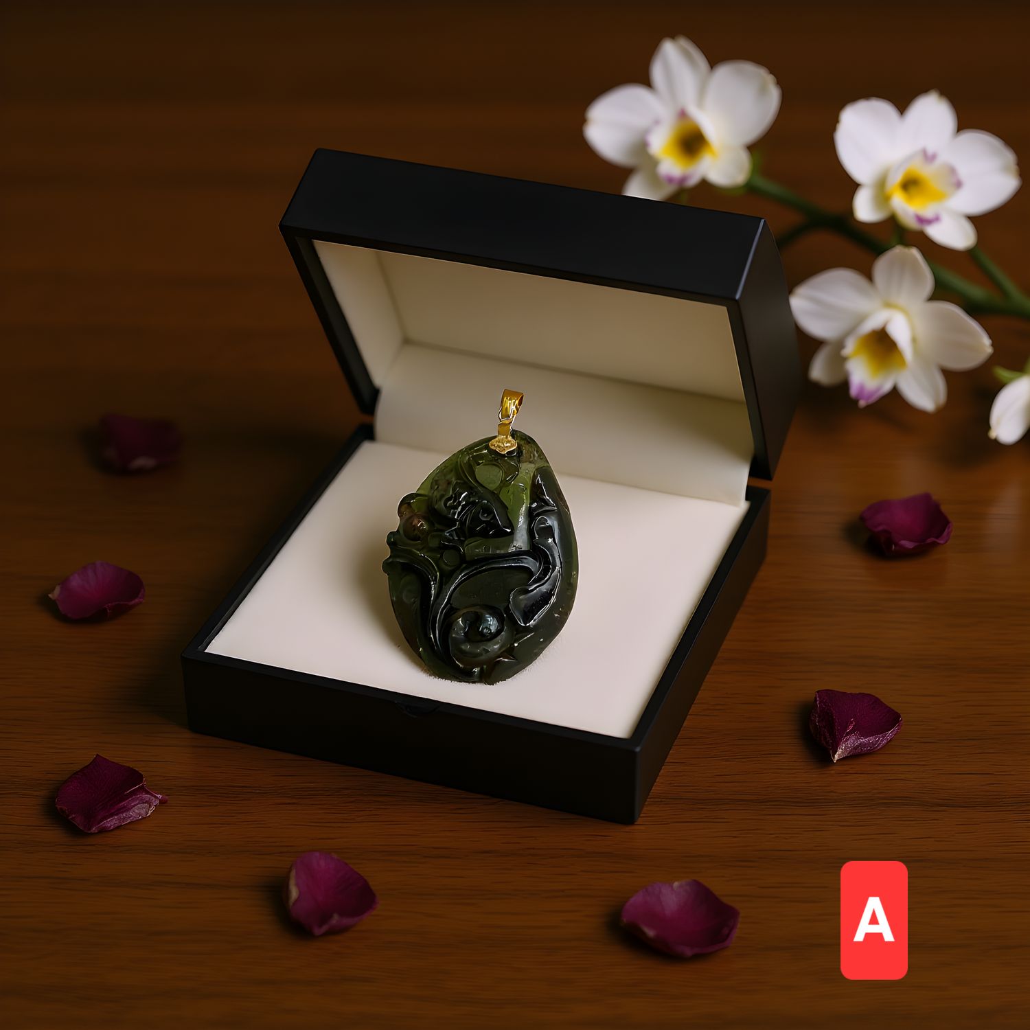 Natural Tourmaline Lucky Fish Pendant Collection 18K