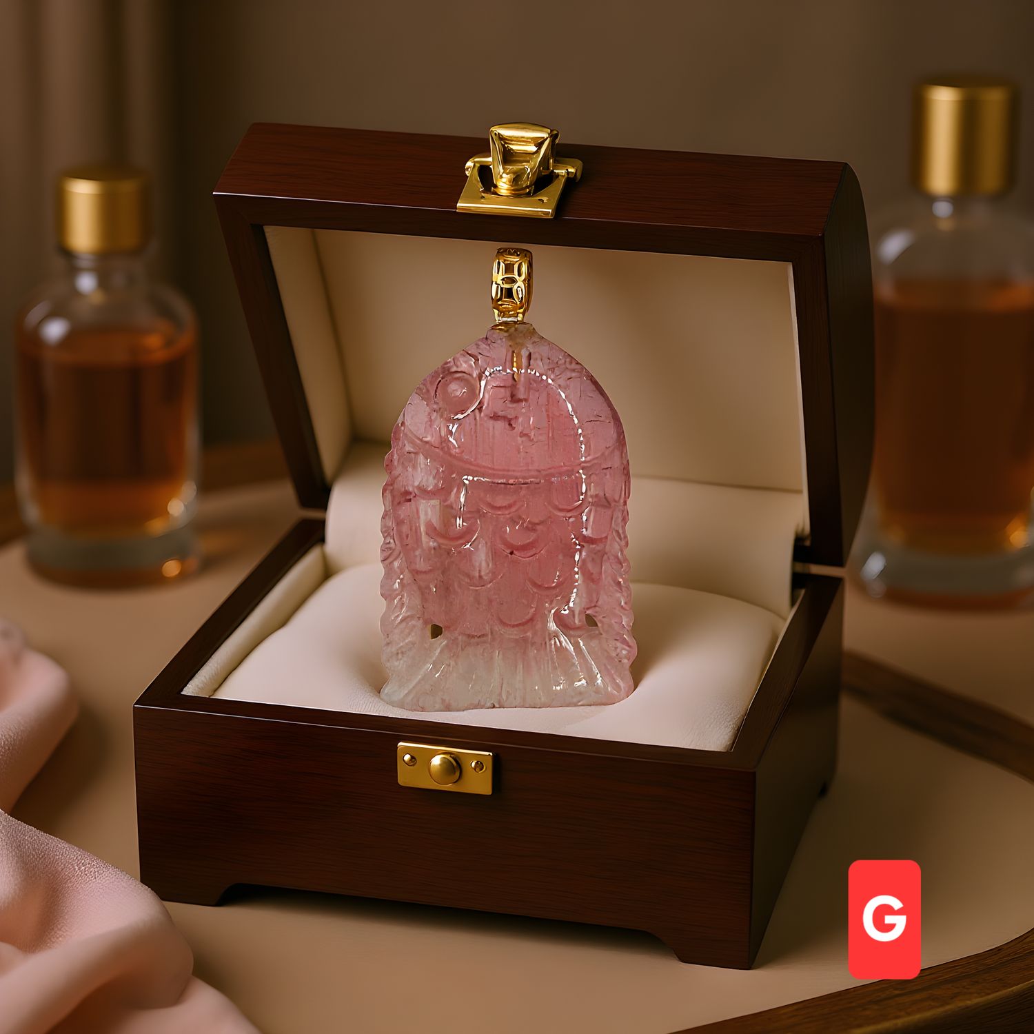 Natural Tourmaline Lucky Fish Pendant Collection 18K