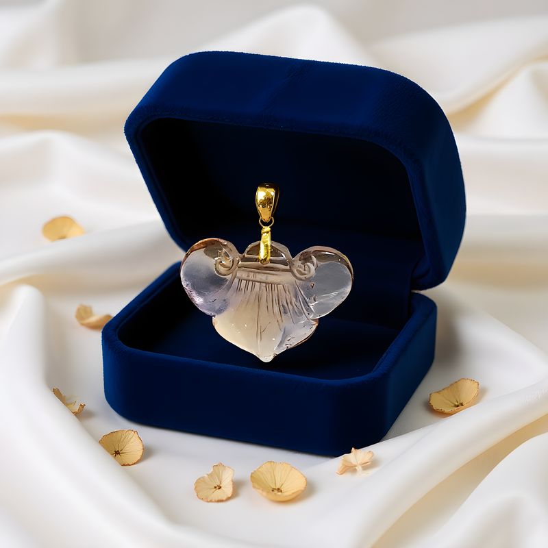 Natural Ametrine Ruyi Pendant 18K