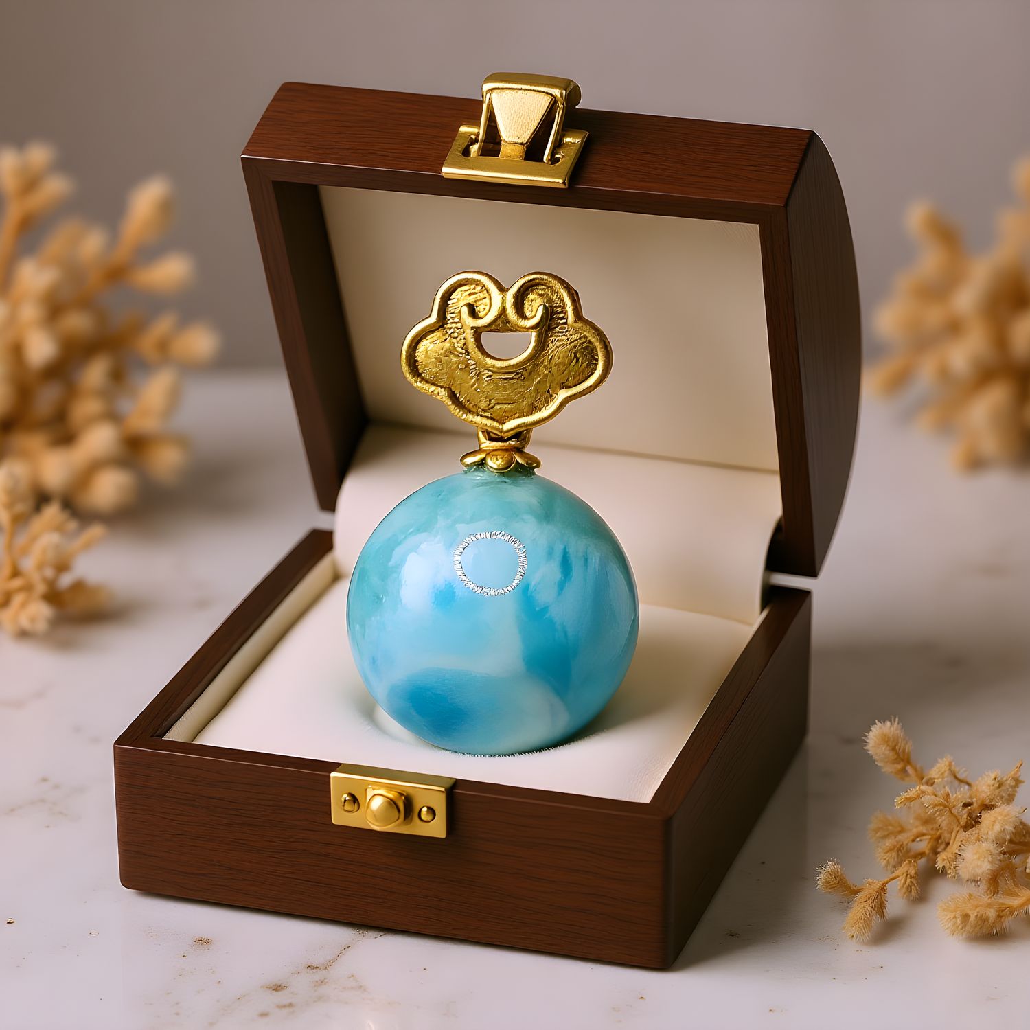 Natura Larimar Pendant 18K