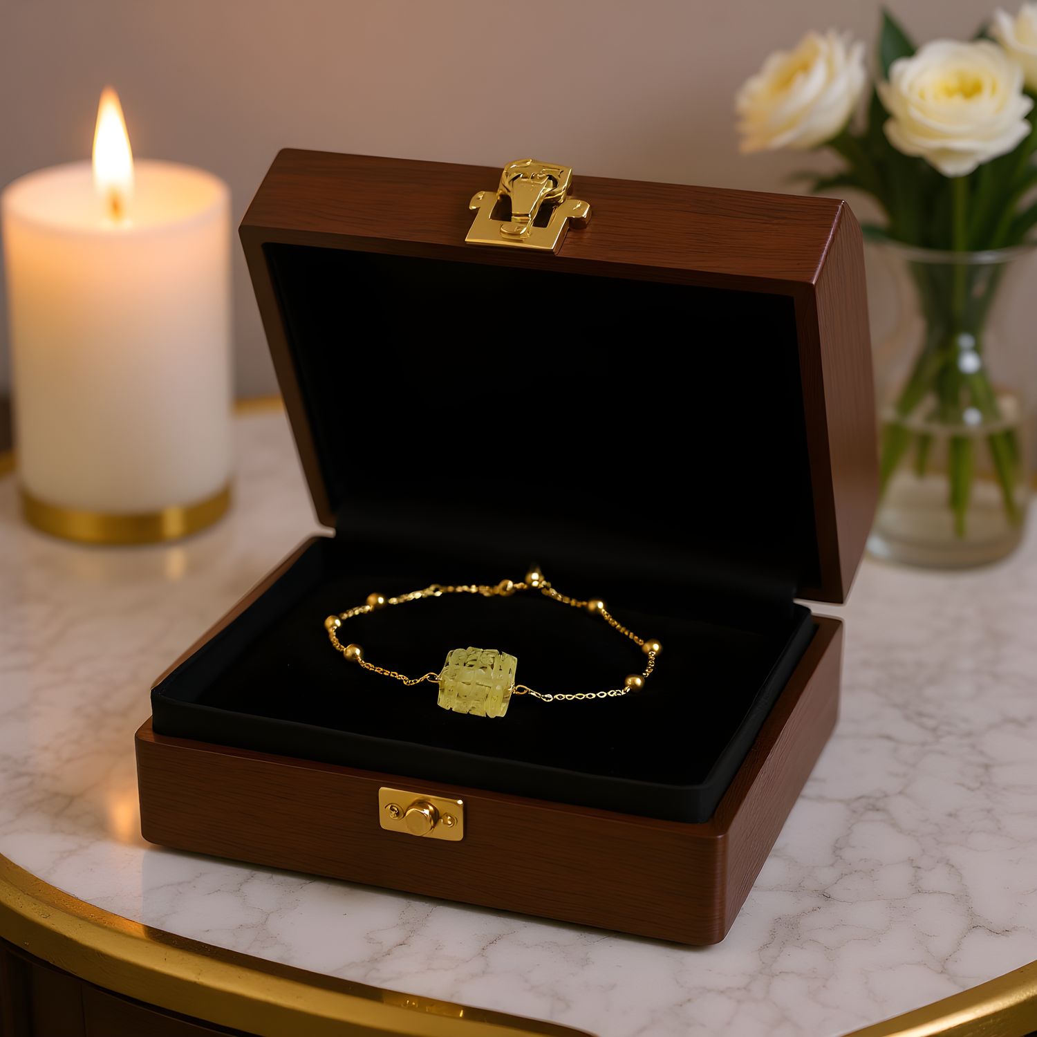 Natural Citrine Lucky Turn Bracelet - 18K