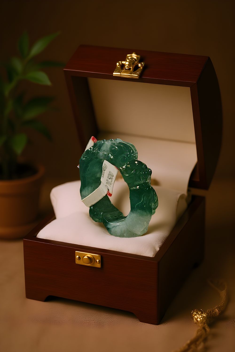 Natural Blue Water Jade Bangle Ring