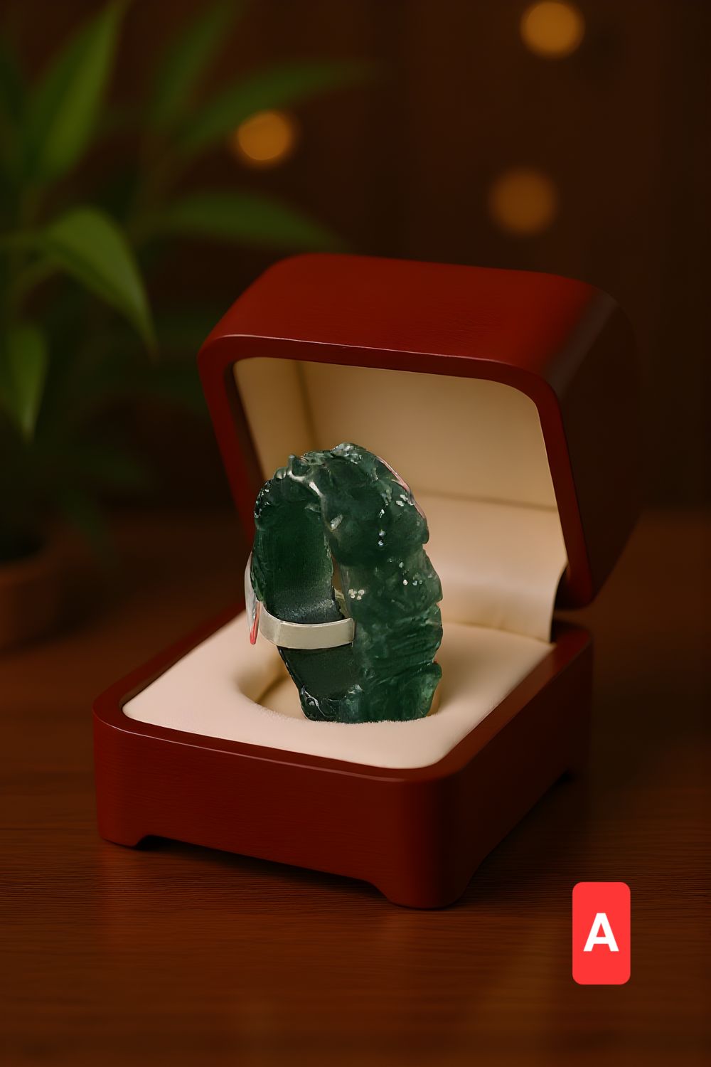 Natural Blue Water Bangle Ring