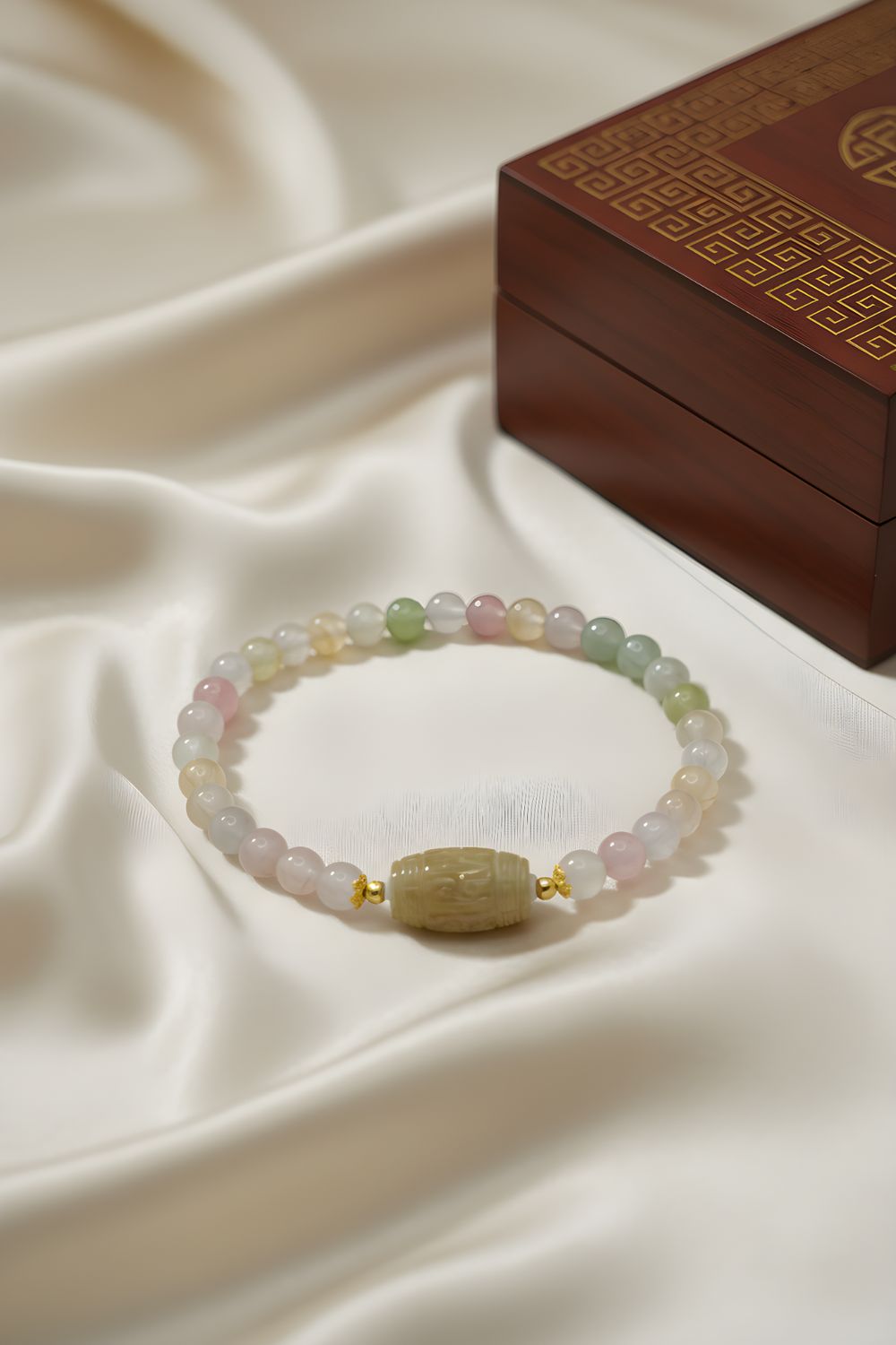 Natural Ice Cream Tourmaline with Lucky Turn - 18K