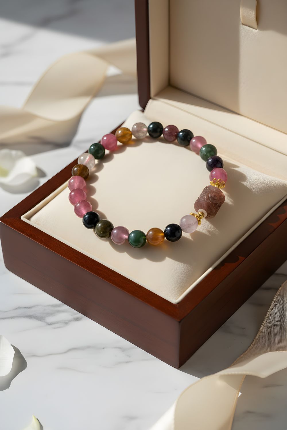 Natural Candy Tourmaline with Lucky Turn - 18K