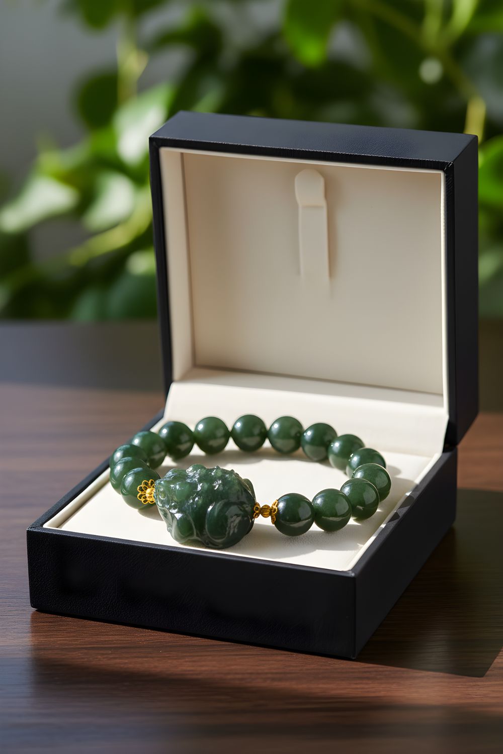 Natural Hetian Jade with Toad - 18K
