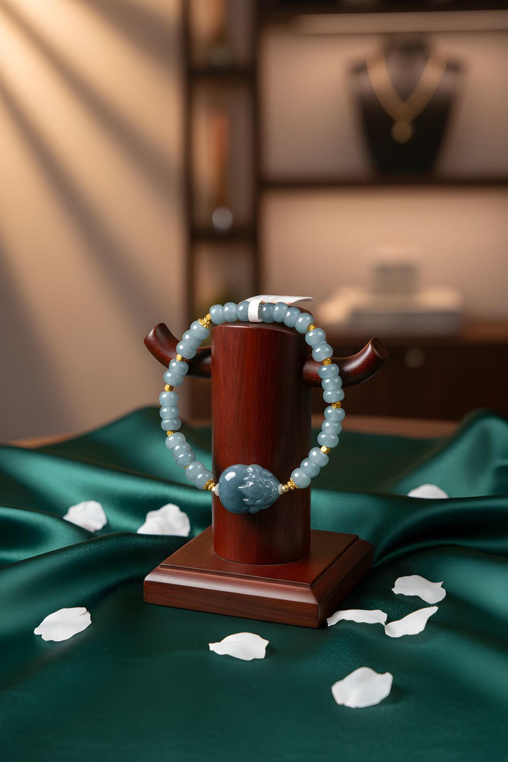 Natural Blue Water with Pixiu 18K