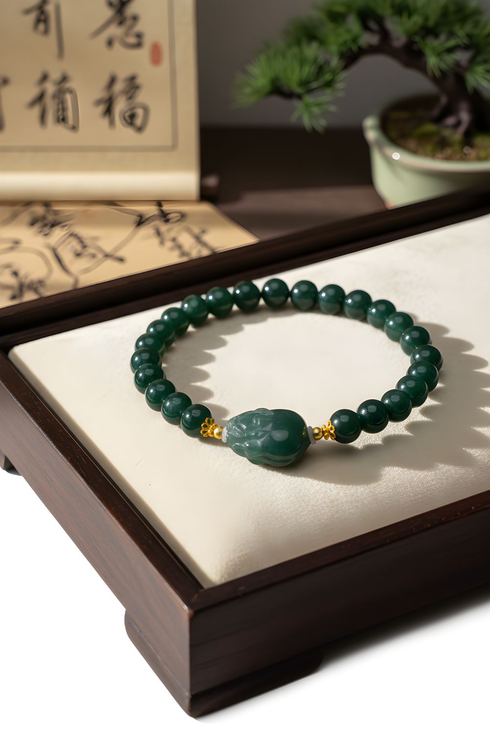 Natural Blue Water with Pixiu 18K