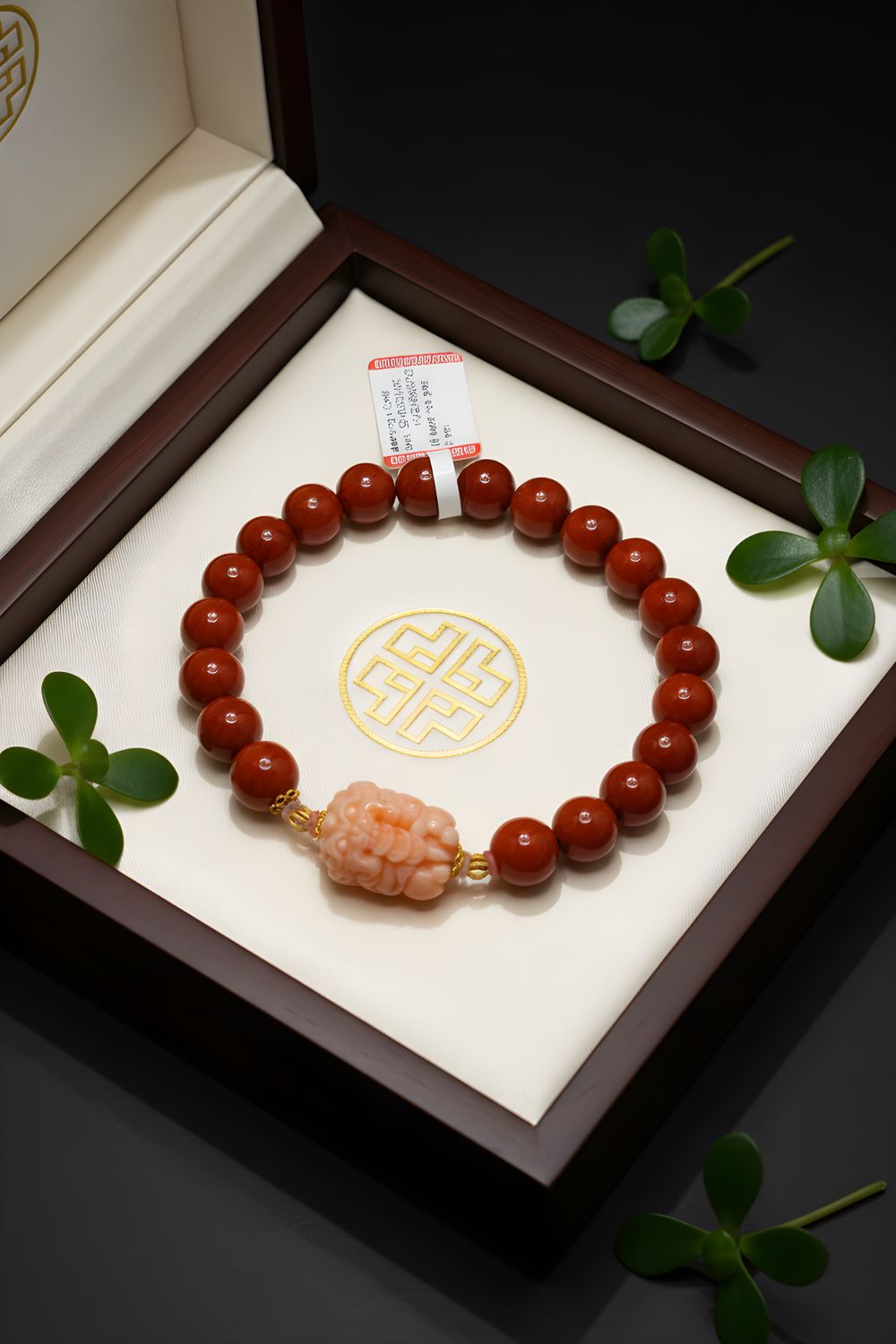 Natural Nanhong x Coral  Dragon Money Eater - 18k