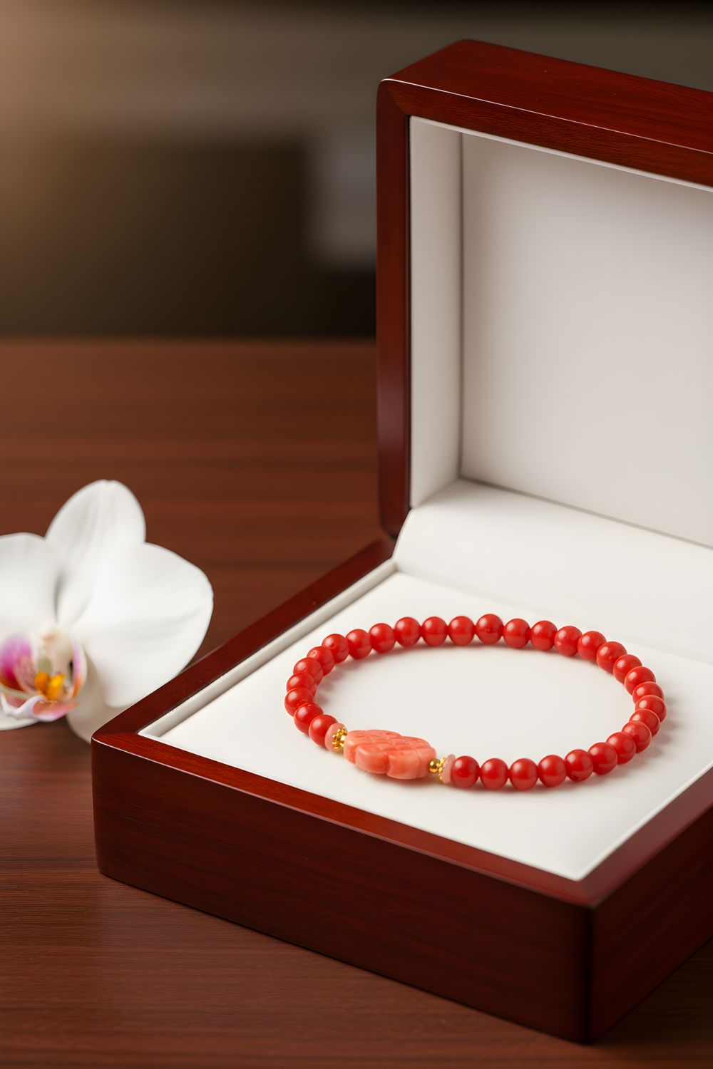 Natural Coral with Knot - 18k