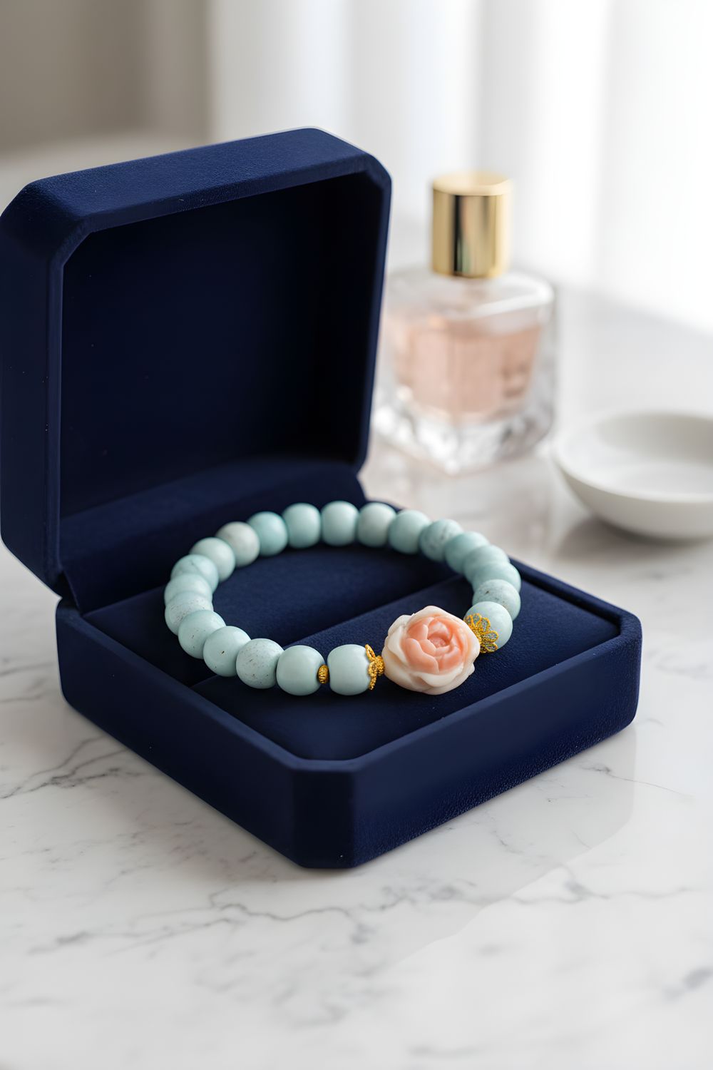 Natural Turquoise x Coral - 18k