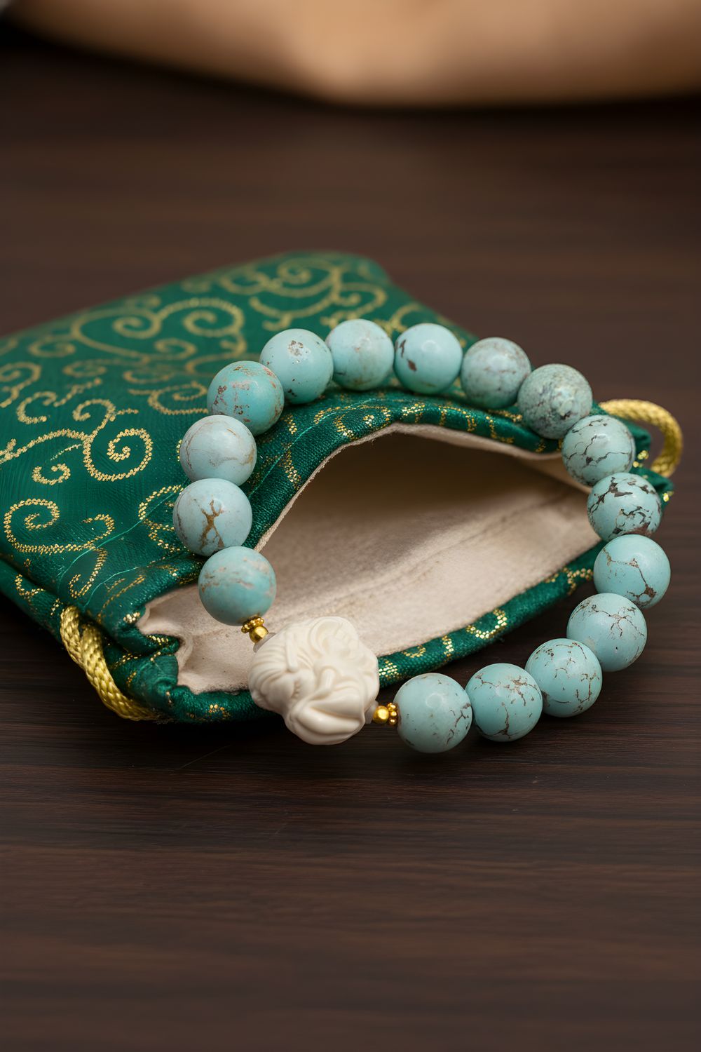 Natural Turquoise with Fairy - 18k