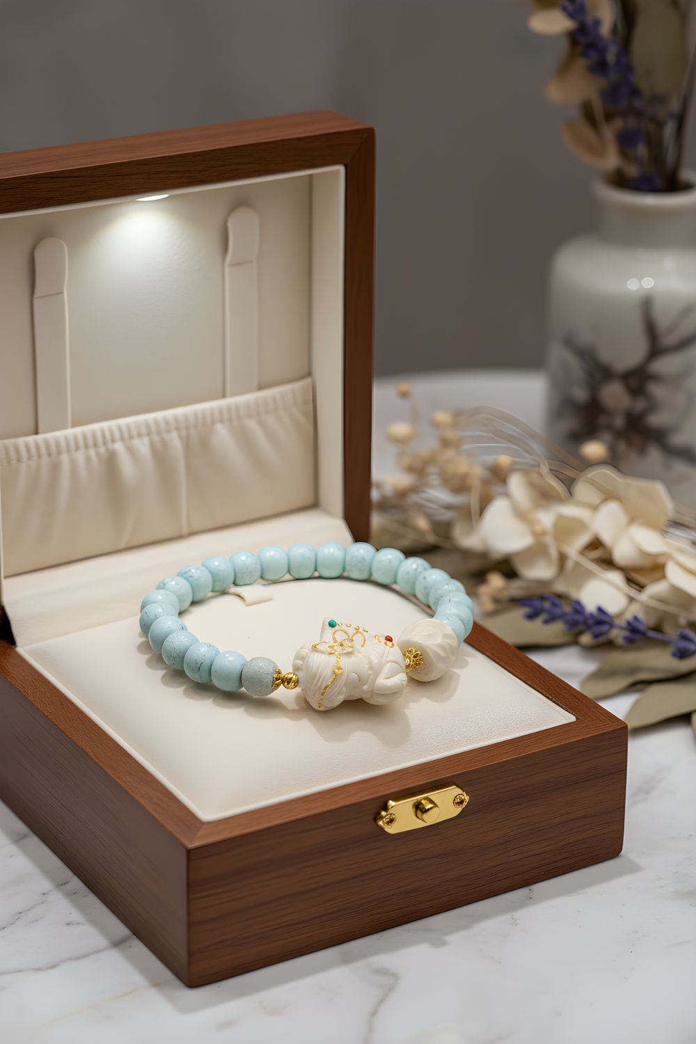 Natural Turquoise with Fairy -18k