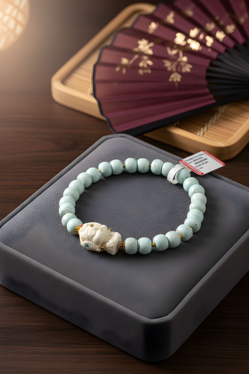 Natural Turquoise x Guanyin Ivory Mammoth - 18k
