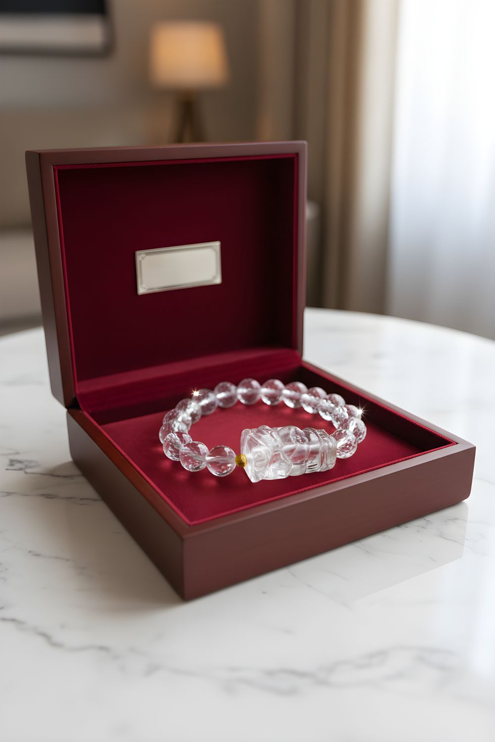 Natural Clear Quartz with Journey to the West - 18K