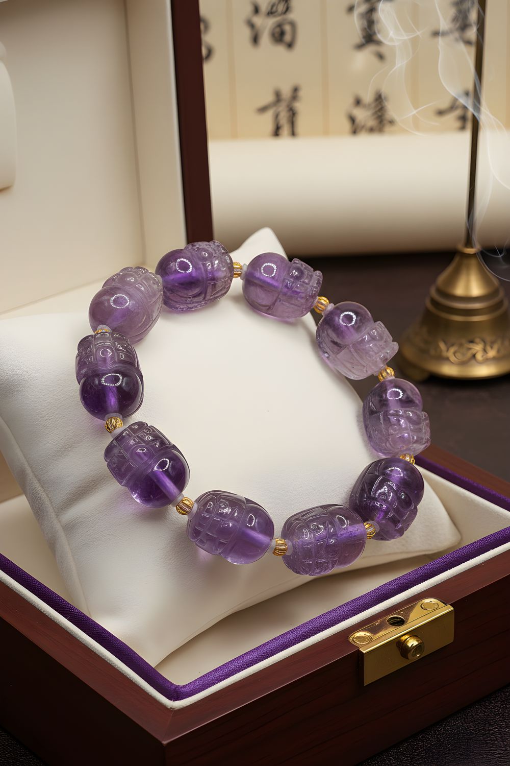 Natural Purple Hair Rabbit Pixiu 18K