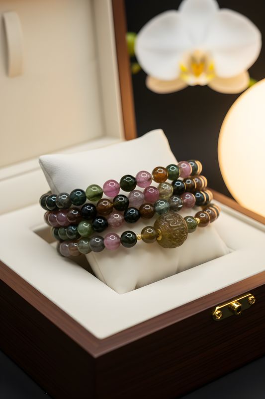 Natural 3  Lap Candy Tourmaline with Lucky Turn - 18K