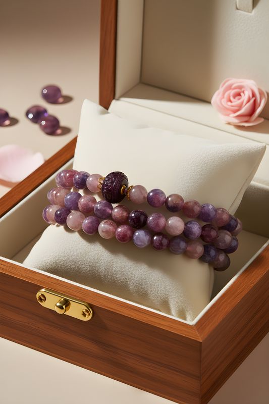 Natural 3 Lap Plum Tourmaline with Lucky Turn - 18K