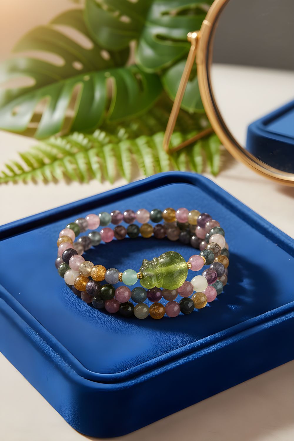 Natural 3 Lap Tourmaline with Money Bag 18K