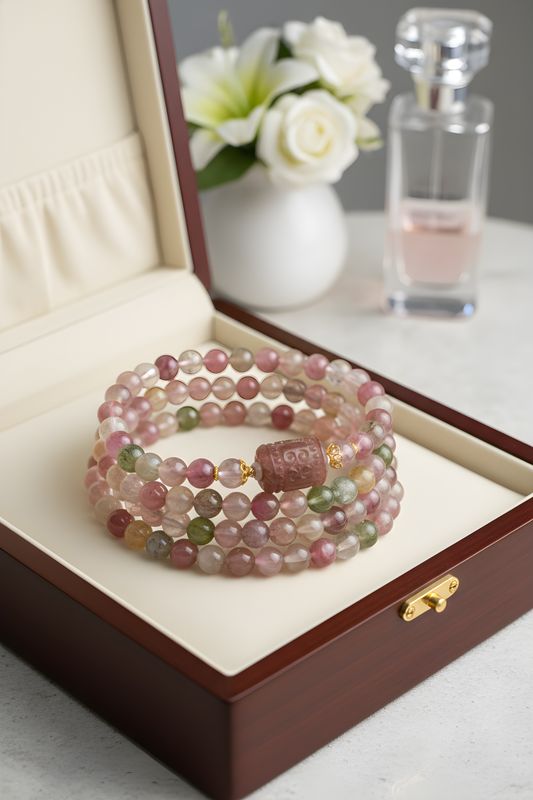 Natural 3 Lap Watermelon Tourmaline with Lucky Turn - 18K