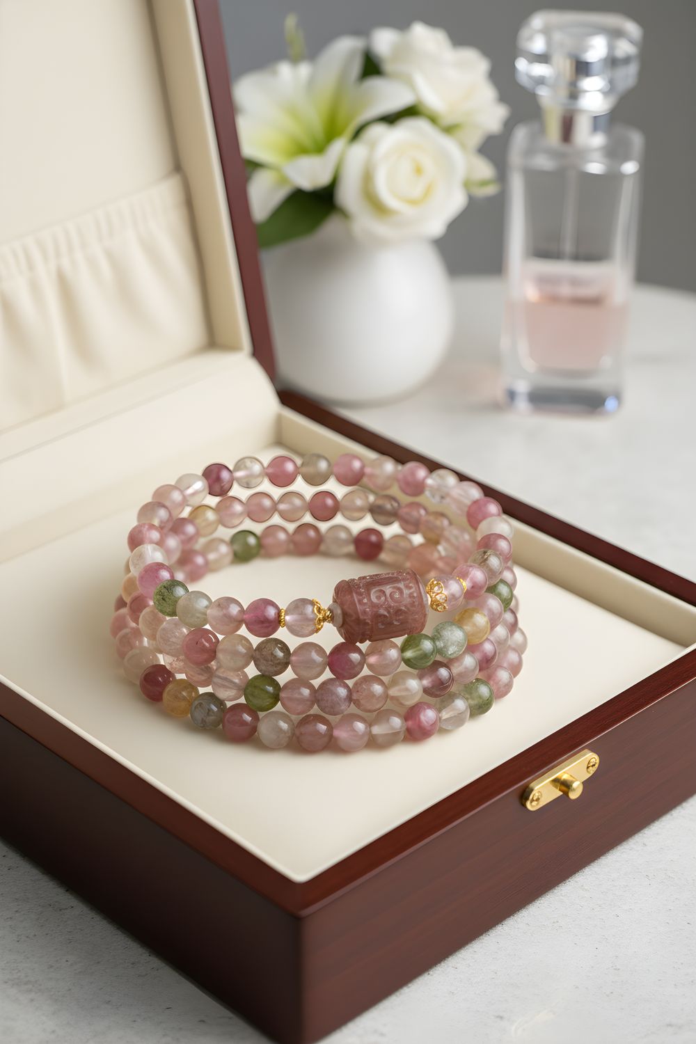 Natural 3 Lap Watermelon Tourmaline with Lucky Turn - 18K