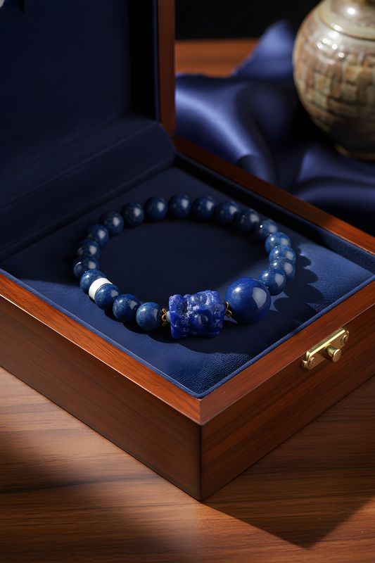 Natural Lapis Lazuli with Guanyin - 18K