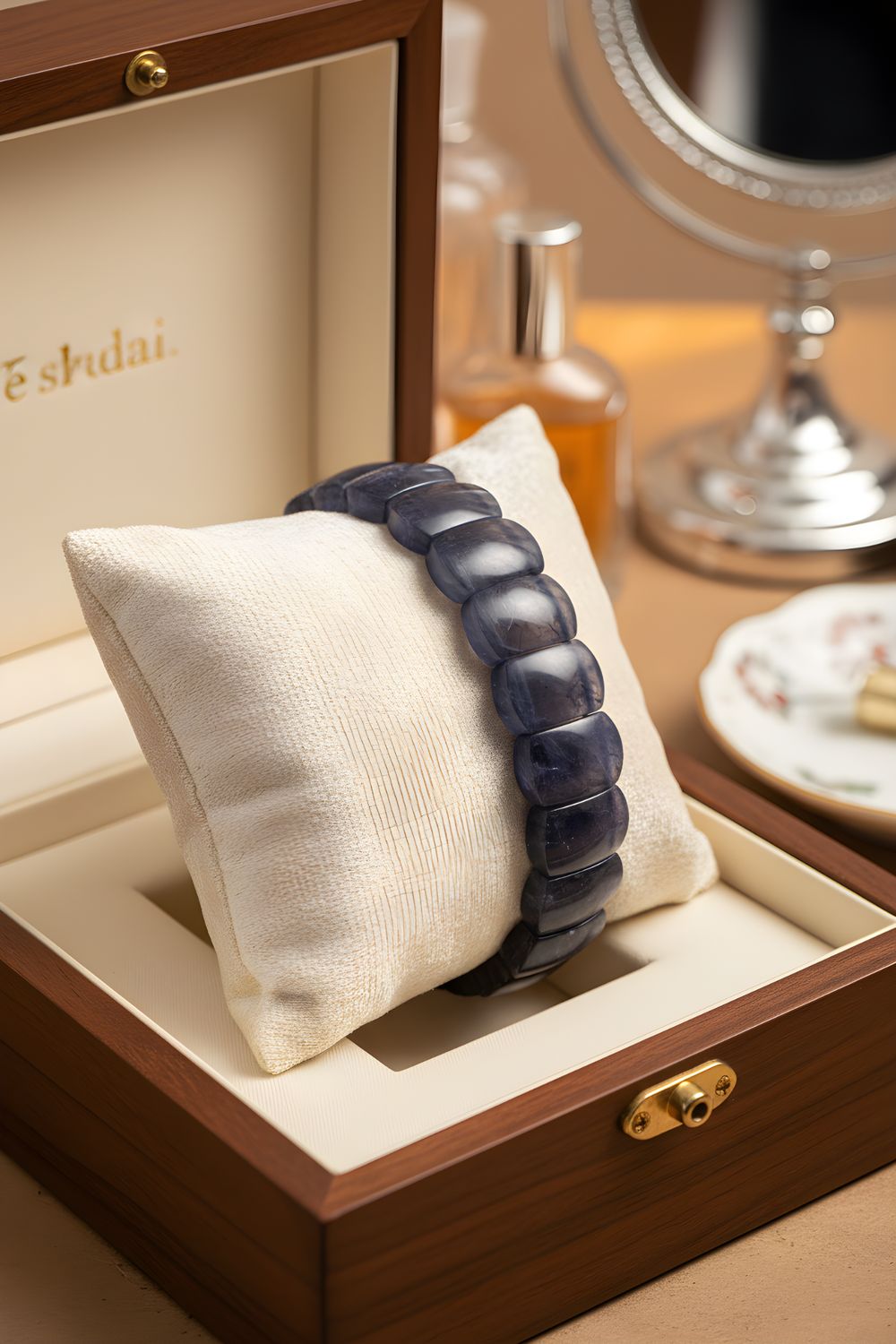 Natural Iolite Soft Bangle