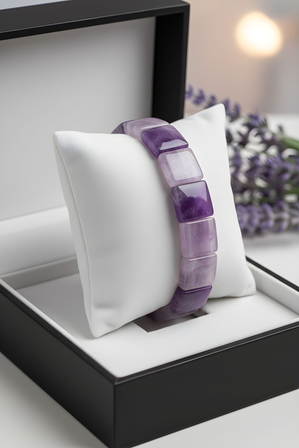 Natural Amethyst Soft Bangle