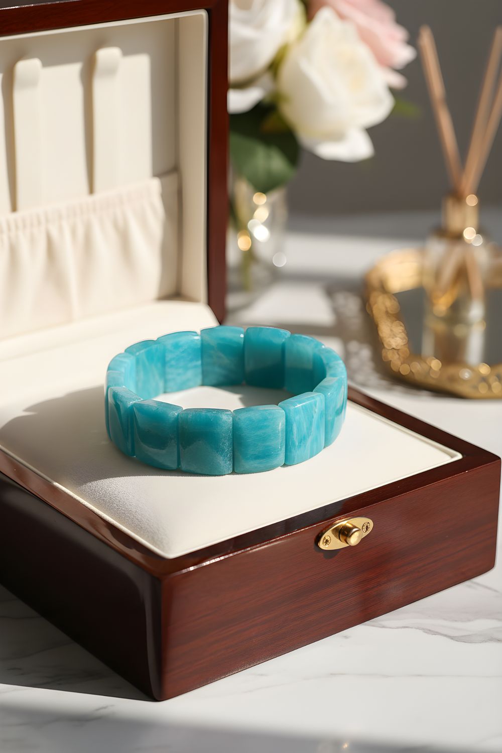 Natural Amazonite Soft Bangle