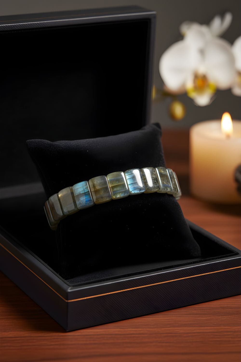 Natural Labradorite Soft Bangle