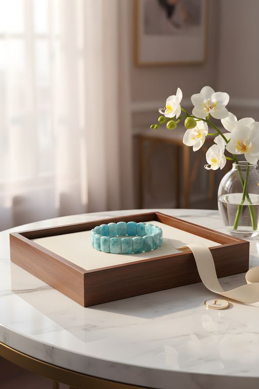 Natural Larimar Soft Bangle