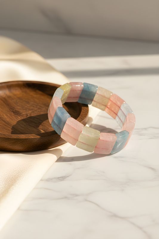 Natural Morganite Soft Bangle