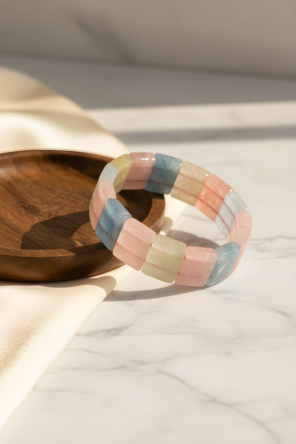 Natural Morganite Soft Bangle