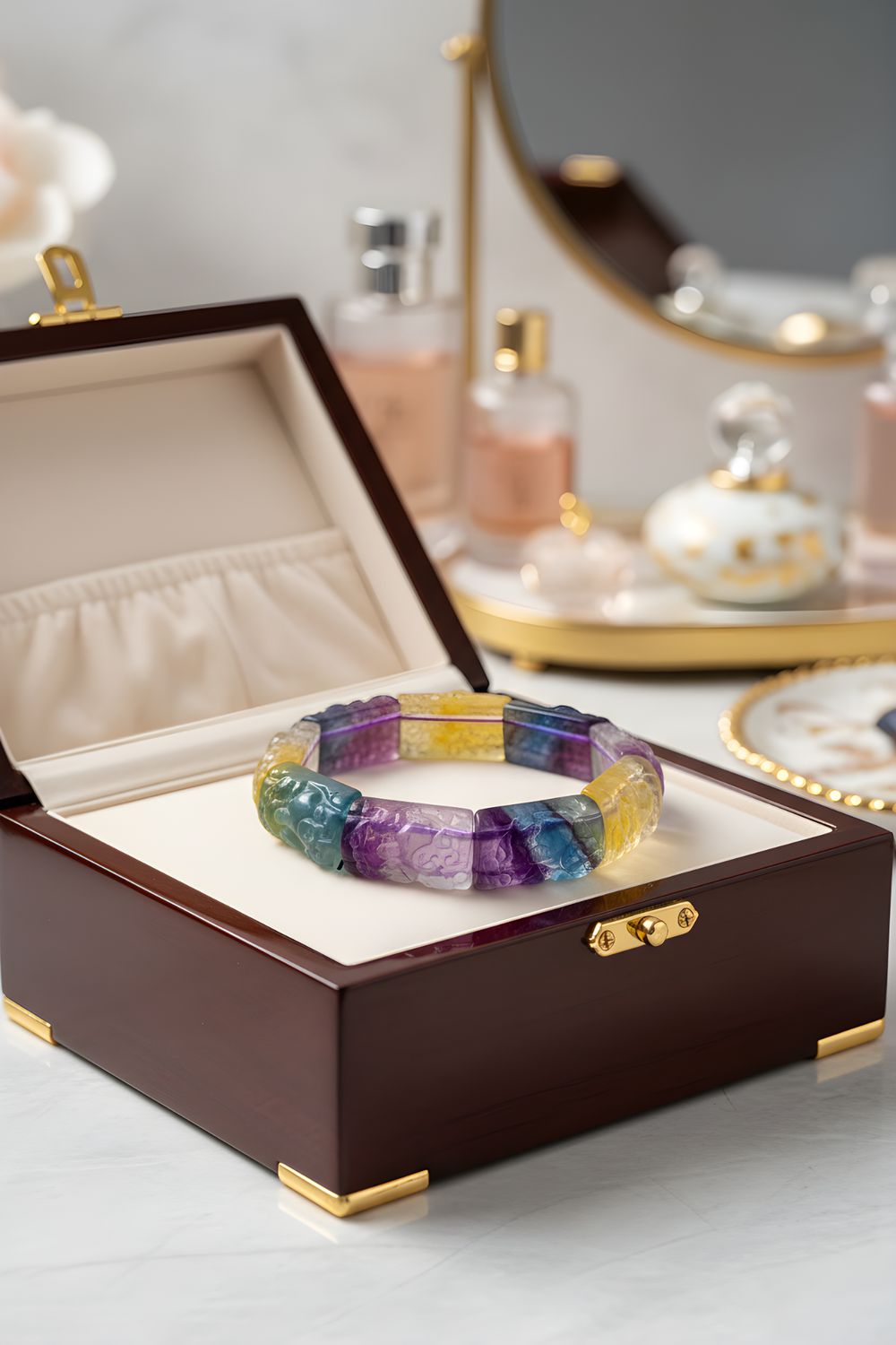 Natural Flourite Soft Bangle