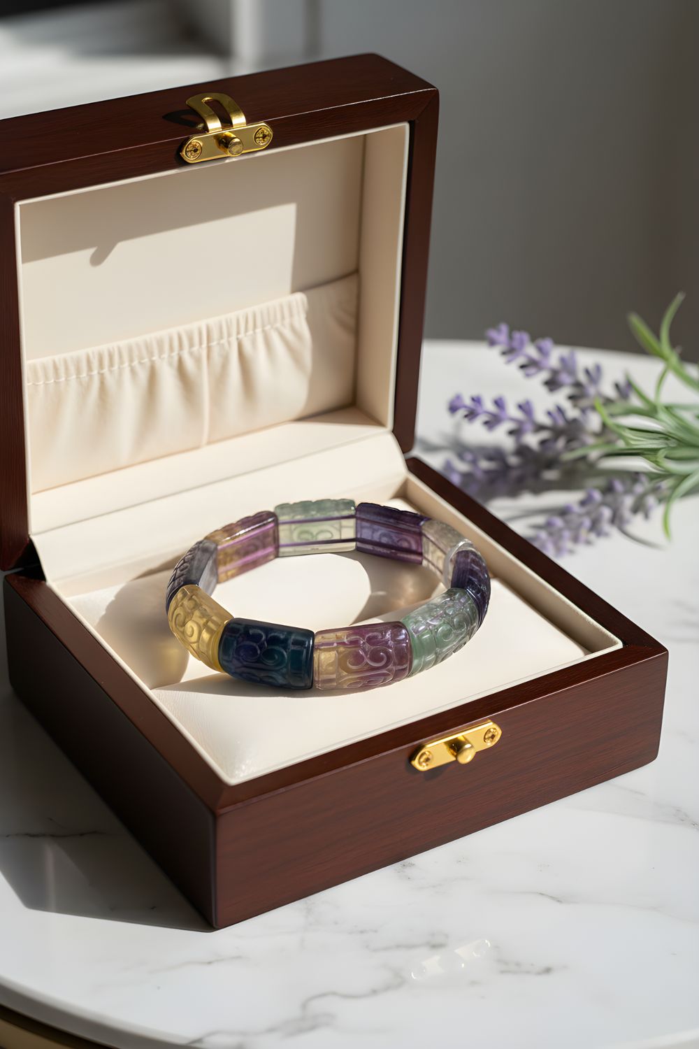 Natural Flourite Soft Bangle