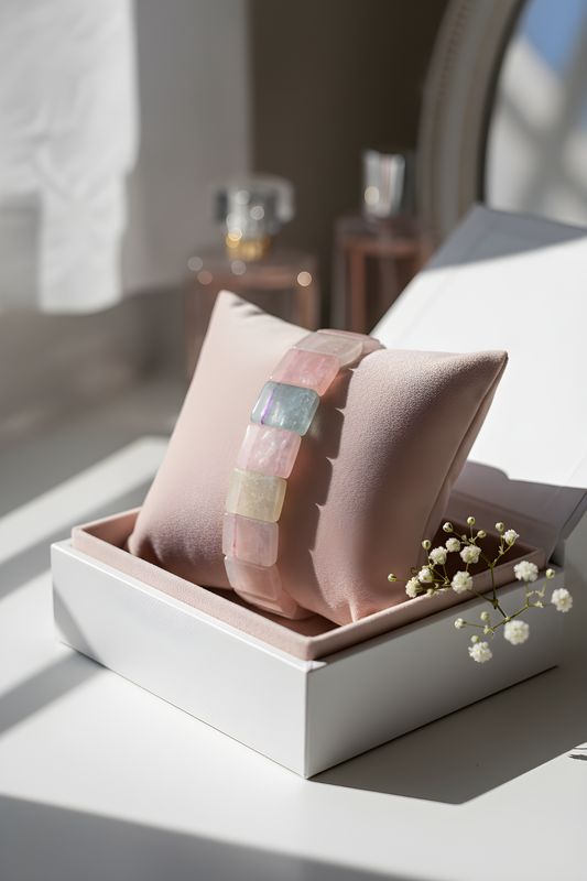 Natural Morganite Soft Bangle