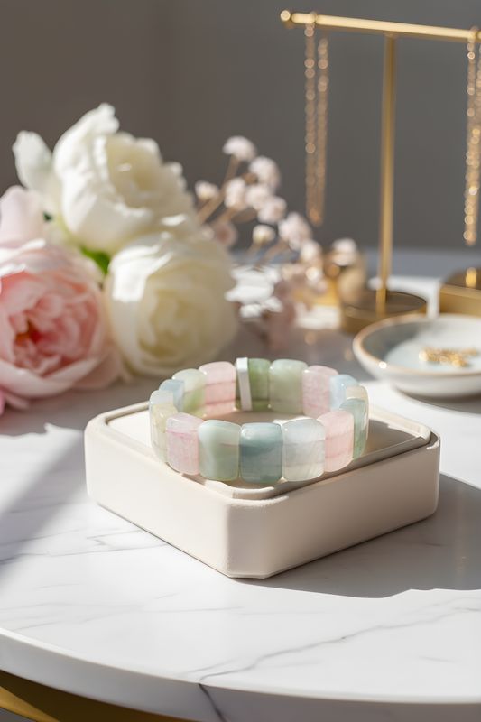 Natural Morganite Soft Bangle