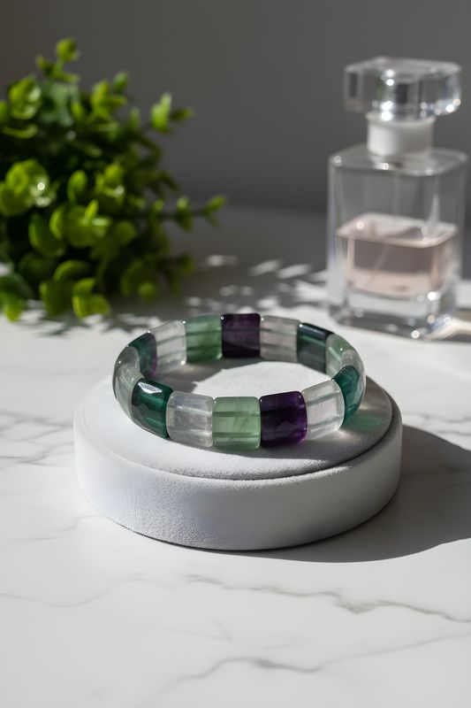 Natural Flourite Soft Bangle
