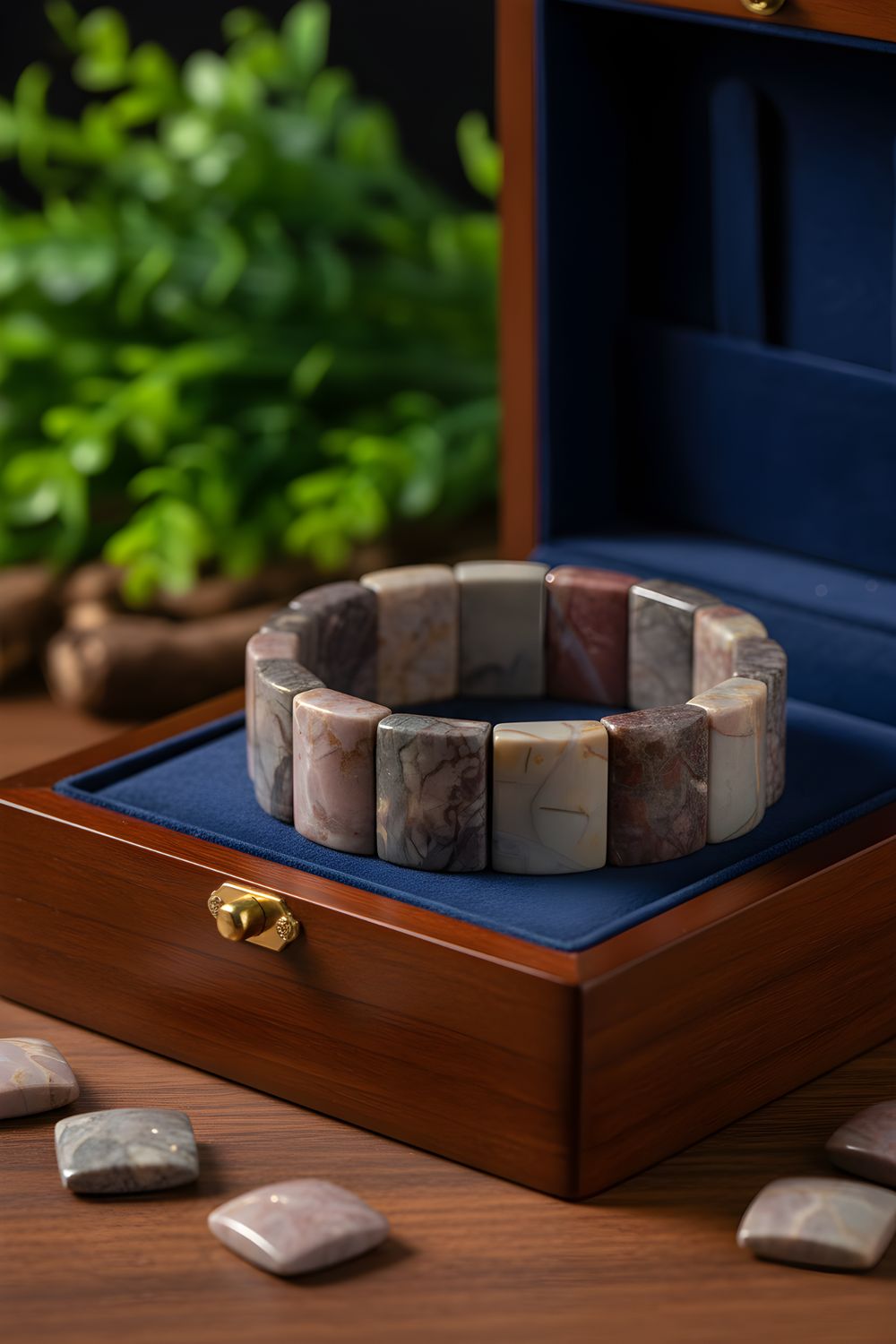 Natural Alashan Agate Soft Bangle